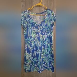 LILLY PULITZER V Neck Palmira Dress Blue Crush Bamboom Size‎